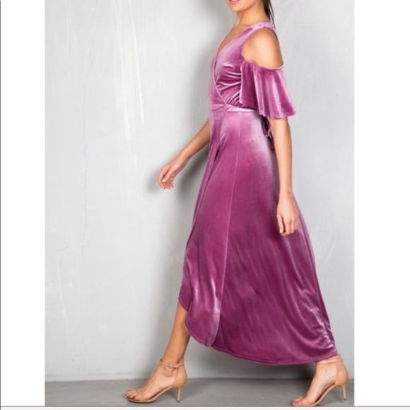 Hummingbird Dresses & Skirts - {Hummingbird}Lavender Velour Wrap Maxi Dress